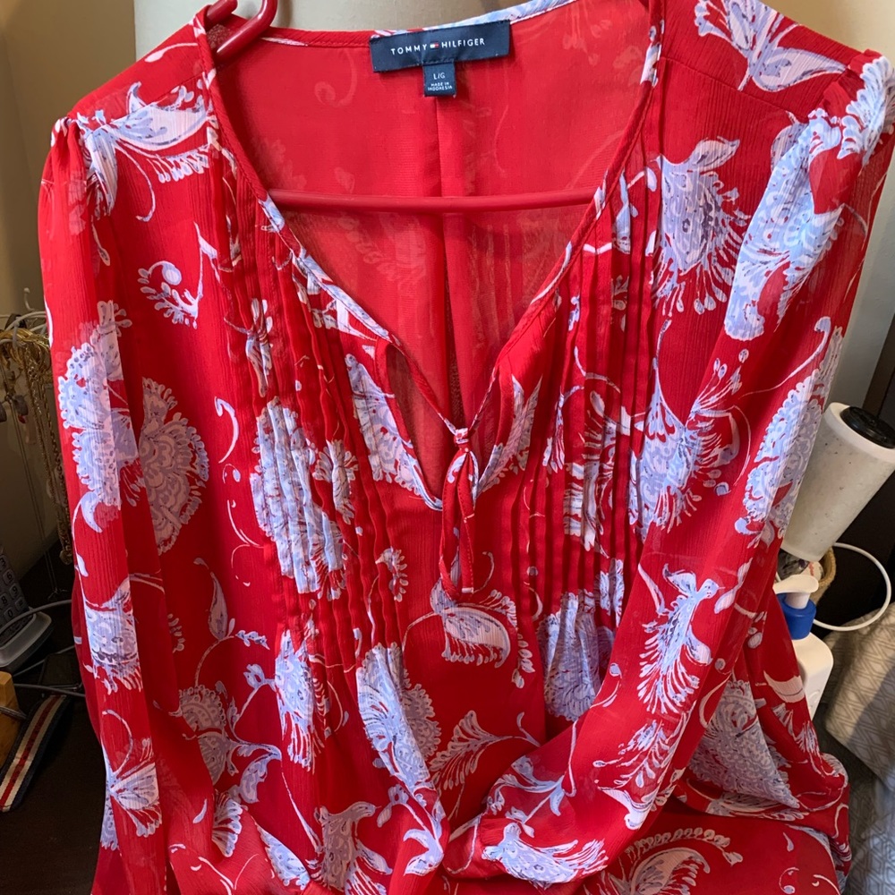 Tommy Hillfiger red blouse. Worn once.
